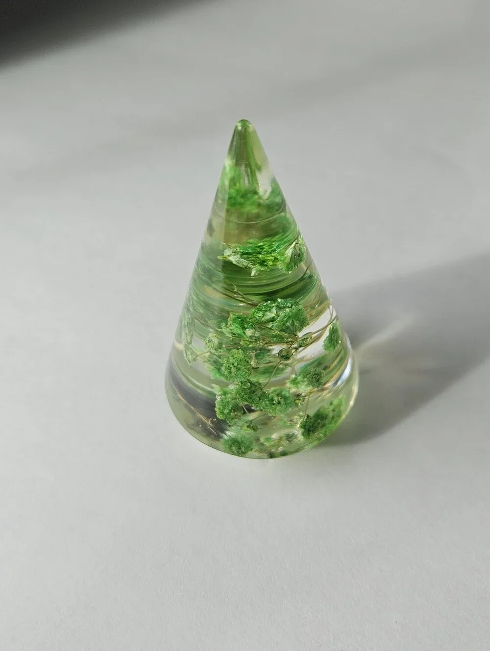 Handmade Green Floral Resin Ring Holder Display Cone Fairycore Home Decor